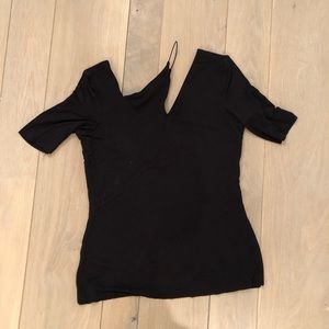 Black cut out T-shirt